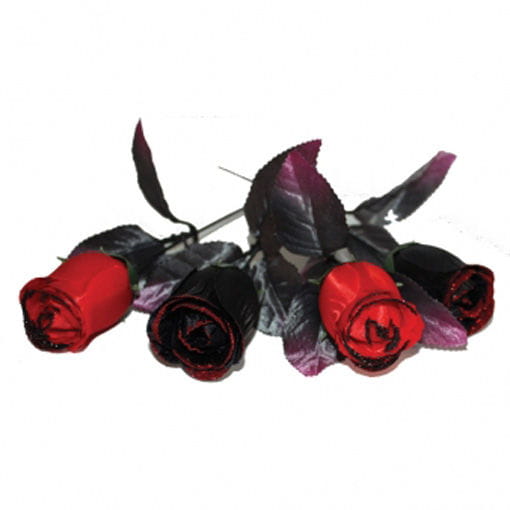 Schwarz/rote Rosen Set künstliche Blumenunechte Rosen